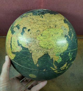 Vintage Peerless 10 " Terrestrial Globe World Map Weber Costello Co.