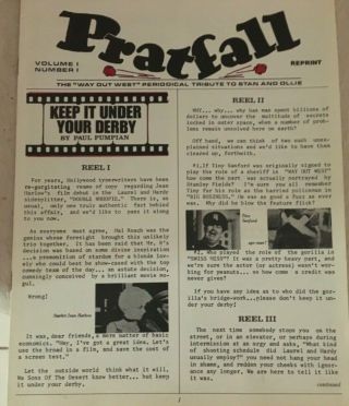PRATFALL 1969 - 1972 VOL 1 - 7 PERIODICAL ISSUES - LAUREL & HARDY THE 