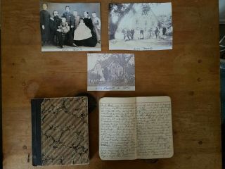 1891 - 92 Handwritten Diary & 1909 Receipt Book Ellis Family Sunol Ca Marcus Wa