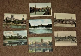 Vintage Postcards Worcester Cathedral River Severn Bridges