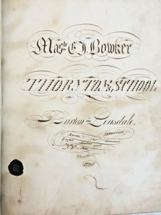 1855 Manuscript Handwritten Mathematics Math Cipher Book Calligraphy Penmanship