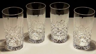 4 Vintage Waterford Crystal Lismore Highball 12 Oz.  Tumbler Glasses 5 5/8 "