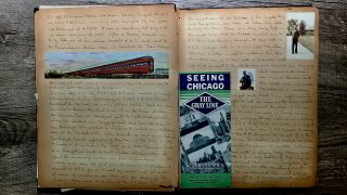 Circa 1939 Handwritten Travel Diary Union Pacific Railroad Yellowstone Nat Park
