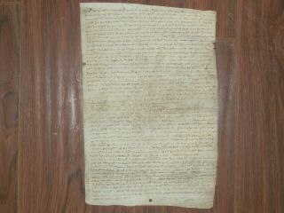 Rare Medieval Vellum Manuscript Leaf,  Feudal Transactions,  C.  1340