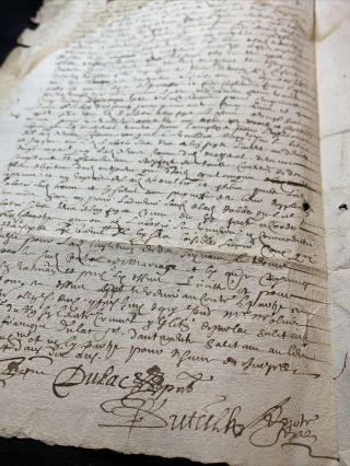 Antique Manuscript 1656 4 Pages