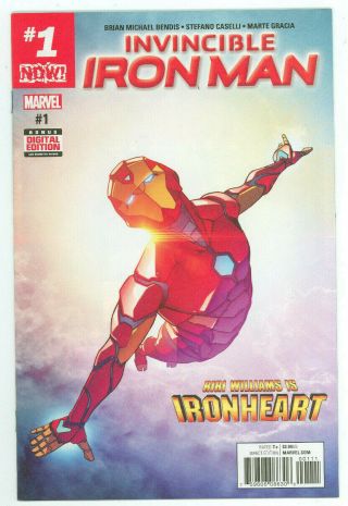 Invincible Iron Man 1 1st Cover App Riri Williams Ironheart Marvel 2017 Nm -