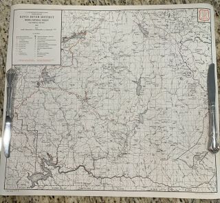 Vtg 1958 Us Forest Service Sierra National Park Map Kings River Dist.  20 " X 18 "