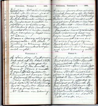 1885 Handwritten Diary Rev.  Cheeseman Theresa Jefferson Co Ny Black River Area