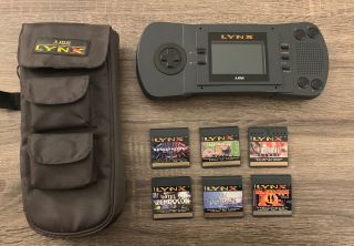 Vintage Atari Lynx Console Pag - 0201 W/6/games Great Xenophobe And More