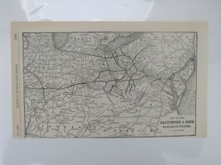 Vintage Map Of Baltimore & Ohio Railroad System 1904