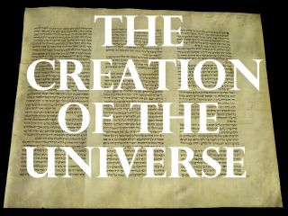 Torah Scroll Bible Manuscript Fragment 150 Yrs Europe " Creation Of The Universe "