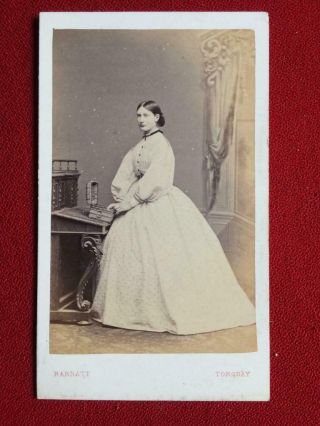 Victorian Carte De Visite Photograph Of Mrs G.  Grimston C.  1870 I.  Barratt Torqua
