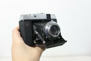 Vintage Zeiss Ikon Ikonia Folding Camera With Leather Case - M53