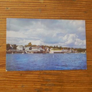 Vintage Postcard Waterfront Scene Fishermans Paradise,  Boothbay Harbor,  Maine
