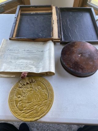 Queen Victoria Patent On A Very Large Vellum & Large Wax Seal - 1877