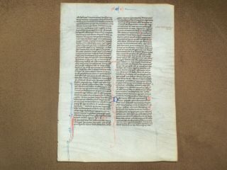 Rare 13th Century Vellum Medieval Manuscript Bible Leaf,  C.  1260
