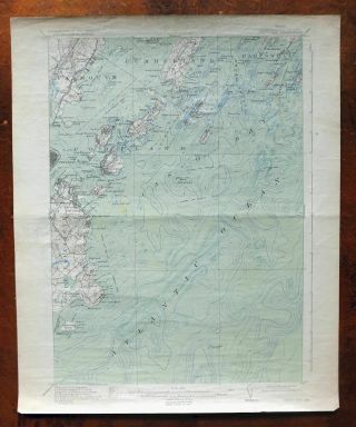 Casco Bay Portland Maine Vintage Usgs Topographic Map 1916 Topo