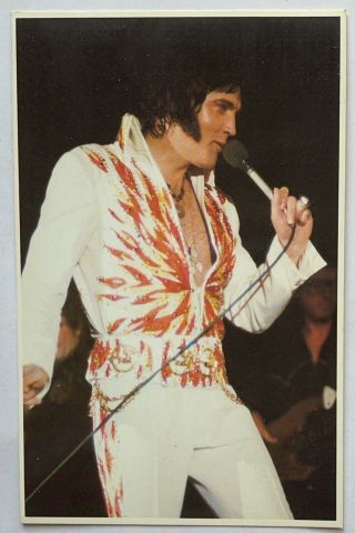 Elvis Presley King Of Rock N Roll On Stage In Concert Vintage Postcard
