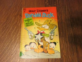 Donald Duck Fc 199 Sheriff Of Bullet Valley (1948) Carl Barks Art Classic Cover