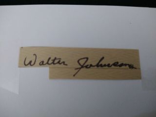 Walter Johnson Authentic Vintage Autograph Signed Check Cut Signature Auto