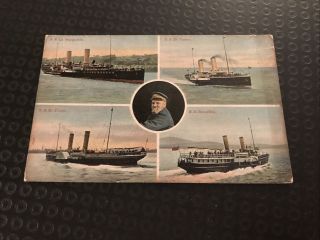Vintage Postcard - Captain And His Ships - S S La Margerite - S S St Elvies - M8