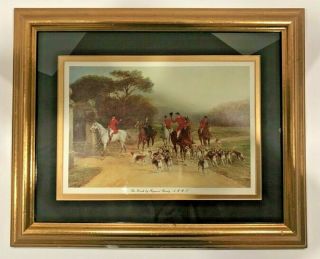 Vintage " The Finish " Heywood Hardy Framed/matted Print Fox Horse Equestrian