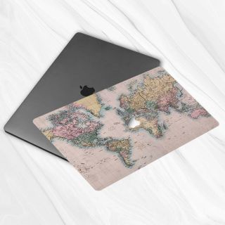 Vintage World Map Atlas Decal Sticker Skin Macbook Pro Air Retina 11 12 13 15