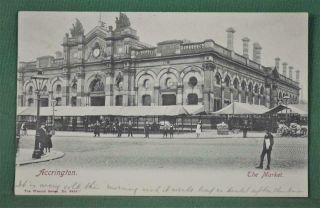 Vintage Postcard The Market Accrington Lancashire (m9)