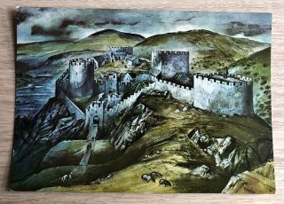 Castell - Y - Bere,  Merioneth,  Vintage Postcard,  Alan Sorrell Drawing