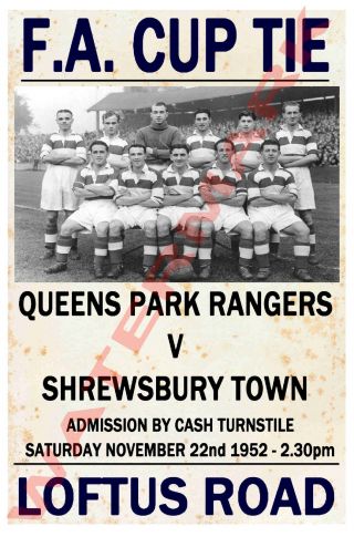 Queens Park Rangers - Vintage Football Poster Postcards - Choose From List