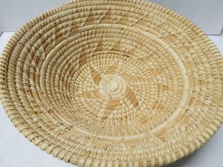 Large Vintage Wheat Stitch Papago Indian Deep Tray / Bowl Form Basket