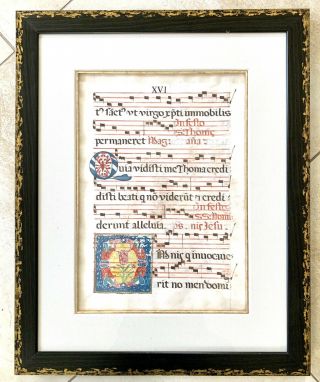 16th/17th Century Illustrated Musical Manuscript On Vellum