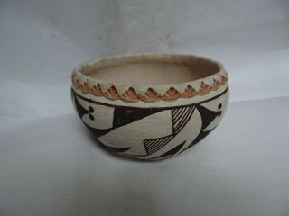 Fine Old Vintage Antique Acoma Pueblo Polychrome Pottery Bowl