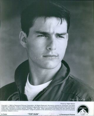 1986 Photo Actor Top Gun Tom Cruise Paramount Pictures Corporation 8x10