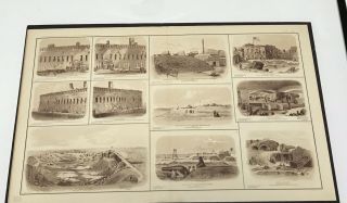 Antique Civil War Map Views Of Fort Sumter Fort Moultrie Battery Beauregard