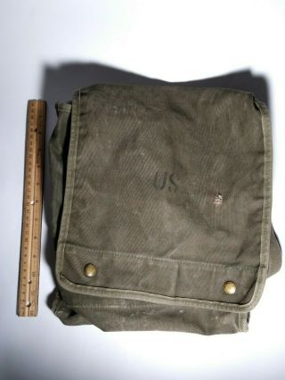 Vintage Us Military Canvas Case Map And Photograph Bag Satchel Butte Sheltered