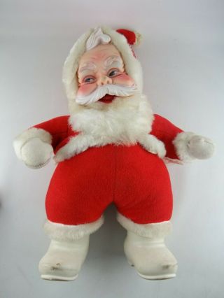 Vintage Rushton Santa Claus 16 " Rubber Face & Boots Christmas,  Stuffed Plush