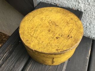 1800’s Pantry Box Chrome Yellow paint 8 3/4” 2