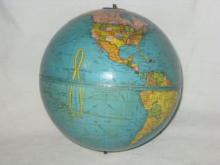 Vintage Peerless 6 Inch Terrestrial Globe World Earth Map No Base Stand