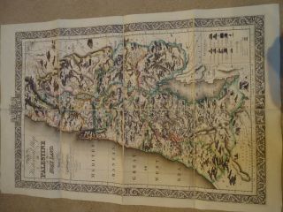 Vintage Stanfords Historical Linen Map Of Palestine The Holy Land