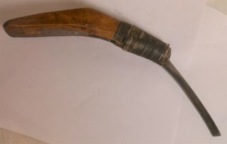 Very Good 19th Century Native American Wood & Forged Iron Crooked Knife