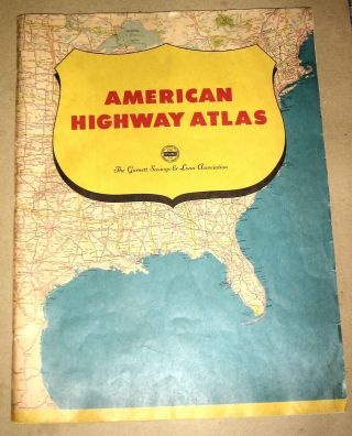 Vintage 1960 Hm Gousha American Highway Atlas,  Road,  Highway Maps,  Garnett,  Kansas