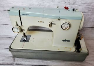Vintage Elna Elnasuper 64c Sewing Machine With Case And.