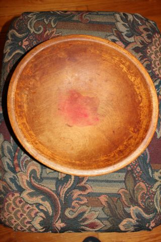 Vintage Antique Maple Wood Out Of Round Dough Bowl,  12 Inches Out Of Round 1/2 "