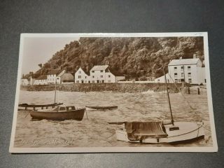 Vintage Real Photo Postcard The Harbour Minehead 1953