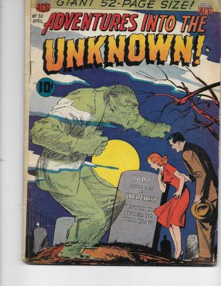 Adventures Into The Unknown 30 (vg,  4.  5) Apr - 1952,  Acg