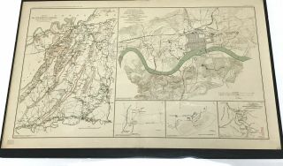 Antique Civil War Map 1863 - 1864 Chickamauga Knoxville Atlanta Campaigns