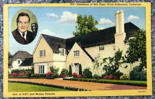 Home Of Bob Hope - North Hollywood,  California - Vintage Postcard