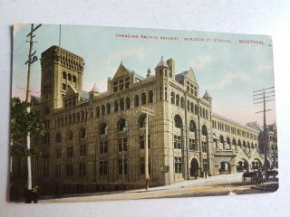 Postcard Vintage Canada Windsor St Station Montreal Quebec Cpr Canadian Pacific