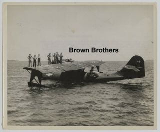 Vintage 1944 Wwii D - Day In South Pacific Navy Catalina Ready To Fly Photo - Bb